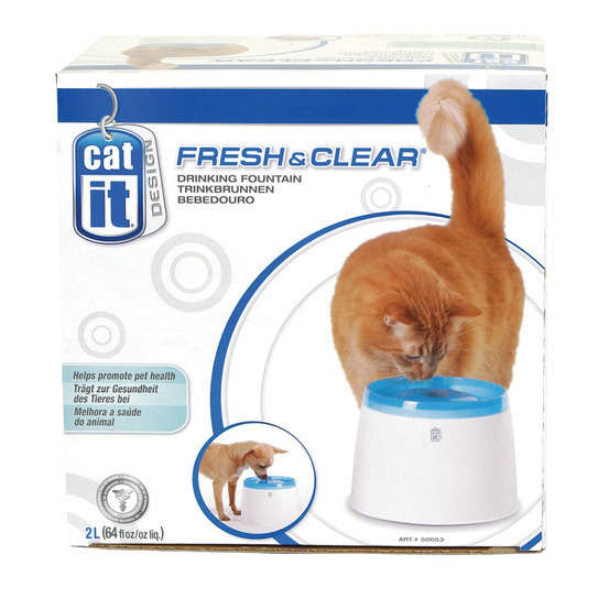 Fontaine Chat Cat It Blanc Et Bleu 2l H15 5xd17cm Truffaut