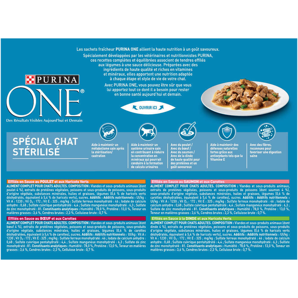 Sachet Purina One Special Chat Sterilise 8x85gr Truffaut