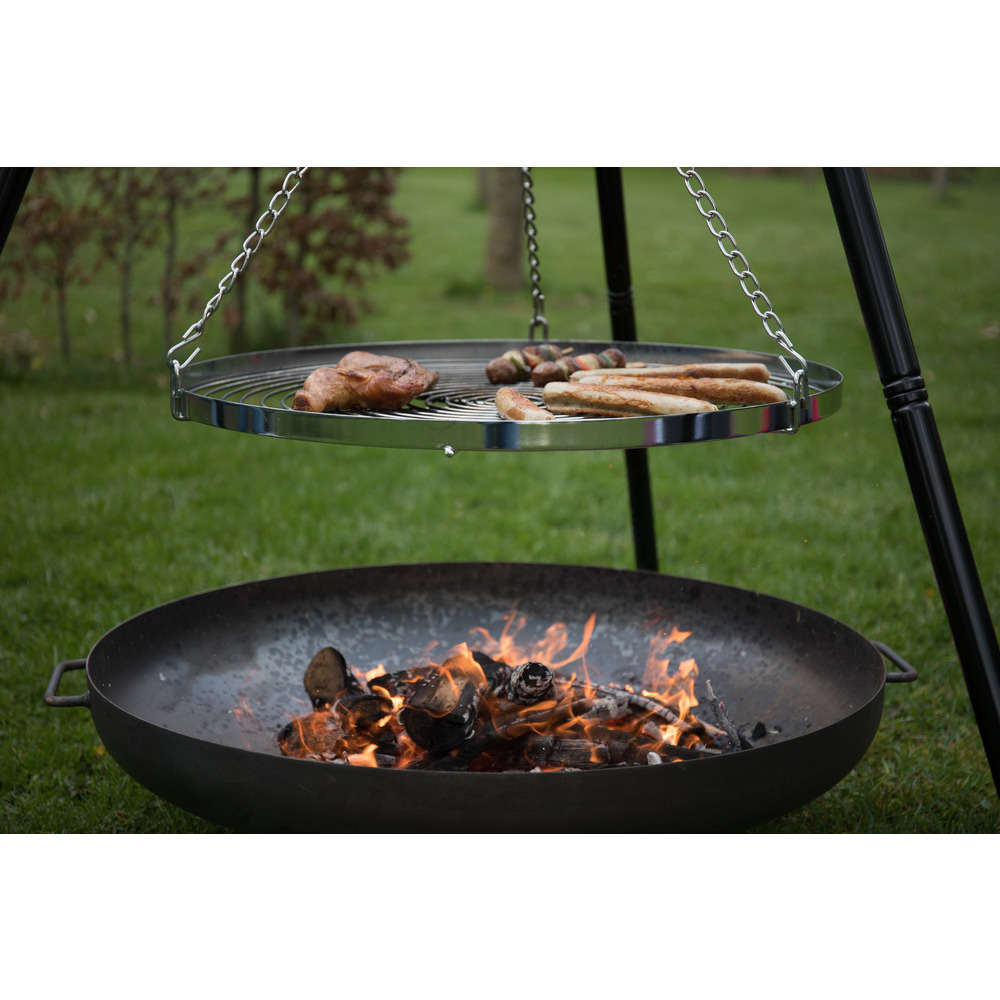 Duo barbecue grill tripode a suspendre et brasero industrial Duo barbecue grill tripode a suspendre et brasero industrial