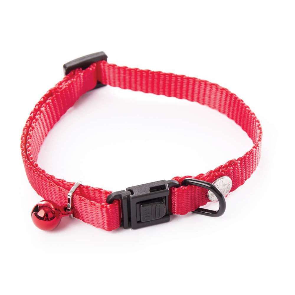 Collier Reglable En Nylon Pour Chat Rouge 10 30cm Truffaut