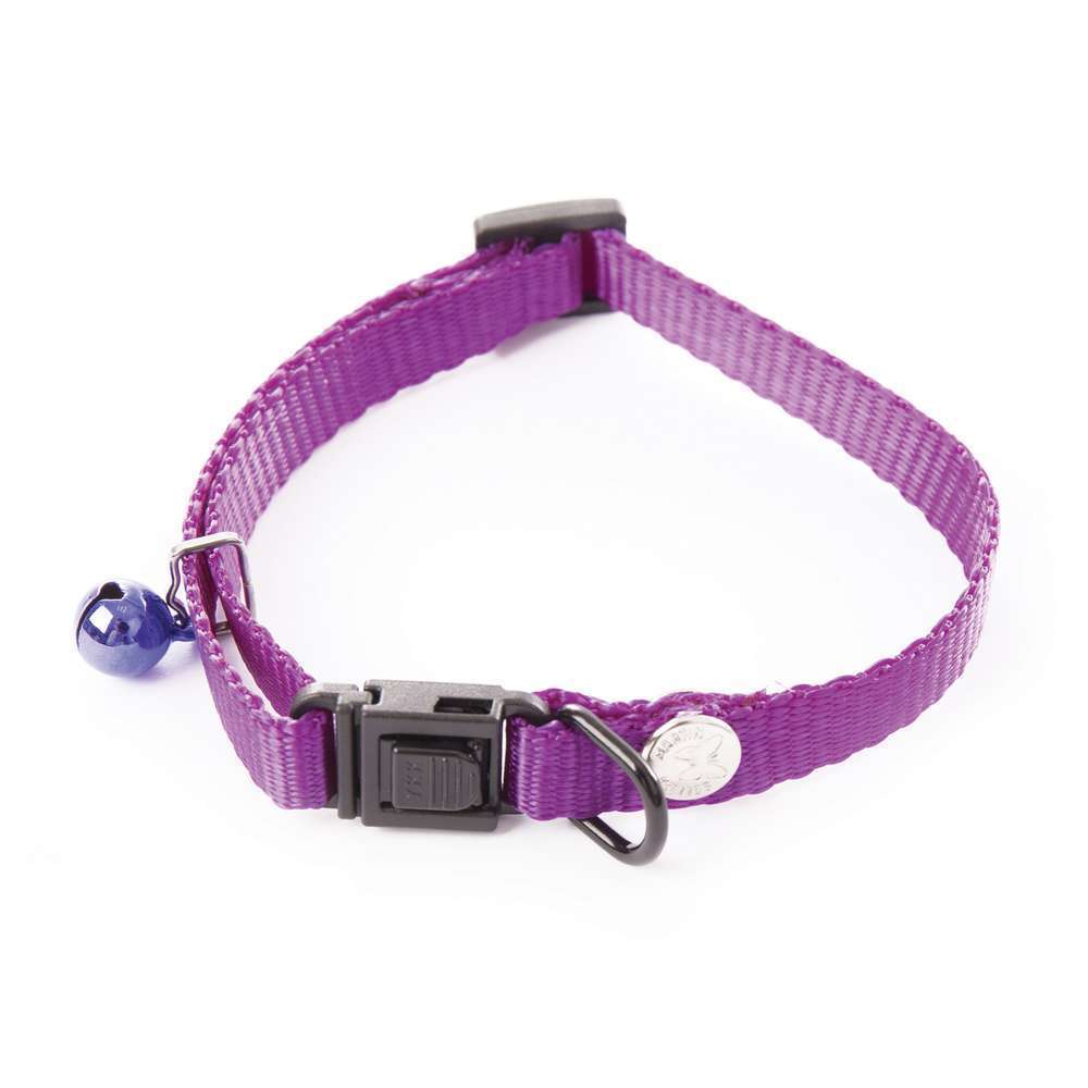 Collier Reglable En Nylon Pour Chat Mauve 10 30cm Truffaut