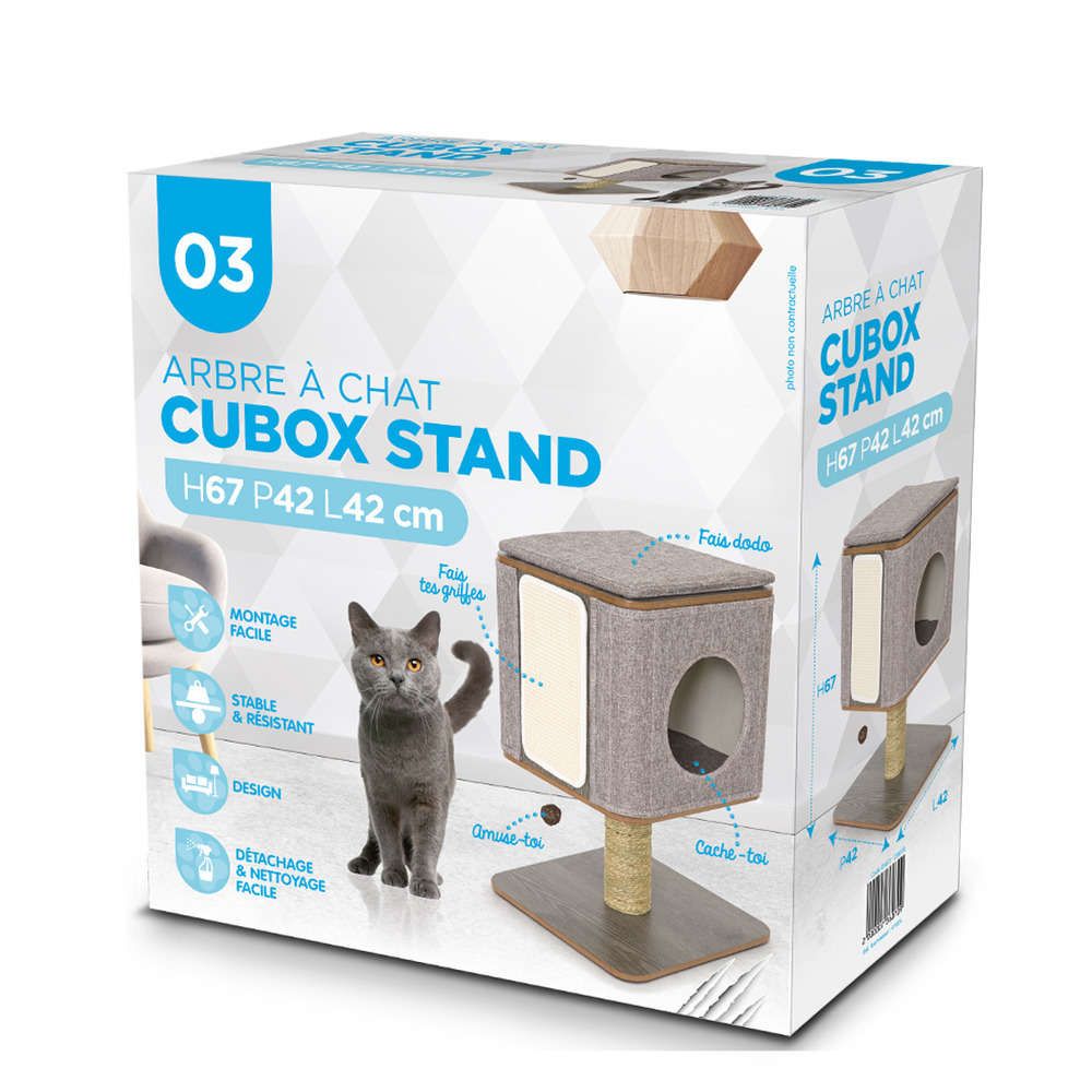 Arbre A Chat Cubox Stand Oak Truffaut