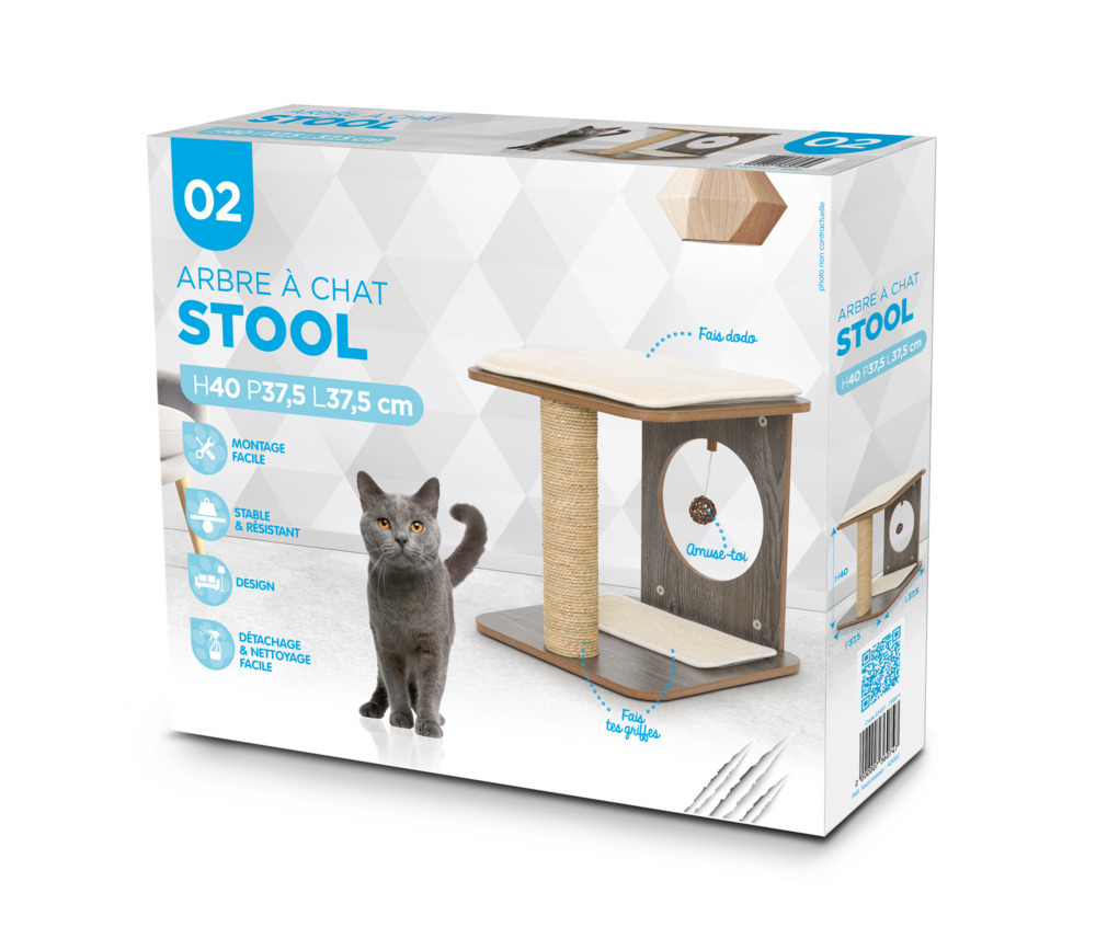 Arbre A Chat Stool Oak Truffaut