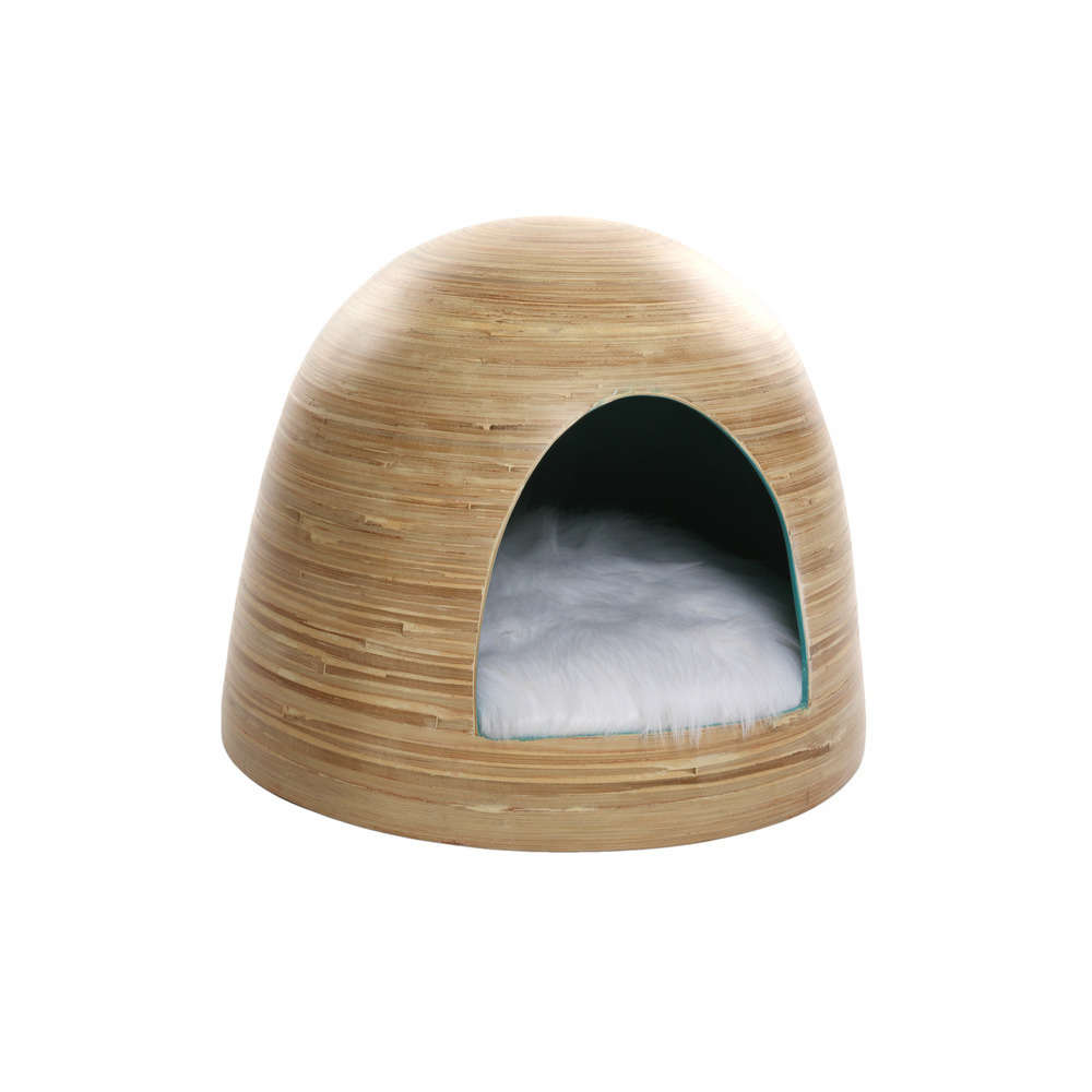 Maison A Chat Suh Po En Bambou Bleu Celeste Truffaut