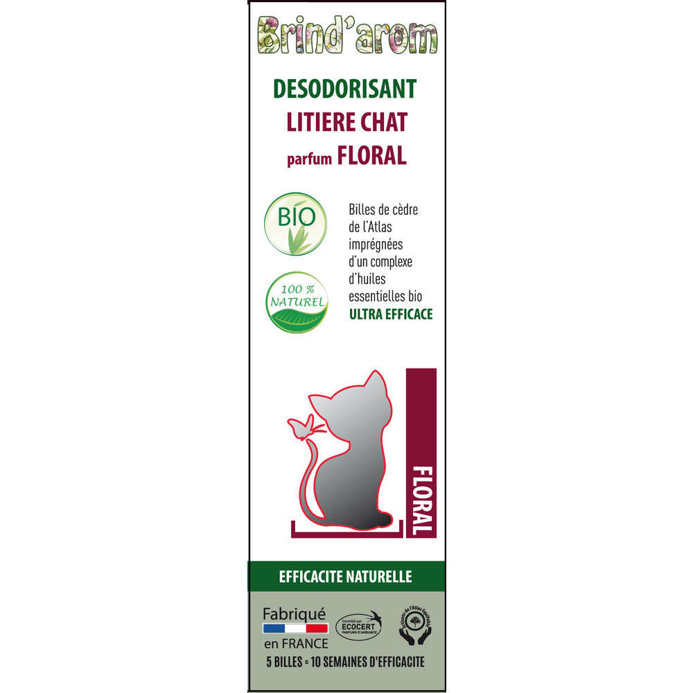 Billes Desodorisante Litiere Chat Parfum Floral Bio Et 100 Naturel Truffaut