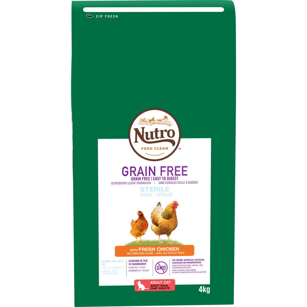 Nutro Grain Free Croquettes Chat Adulte Sans Cereales Poulet Frais 4kg Truffaut