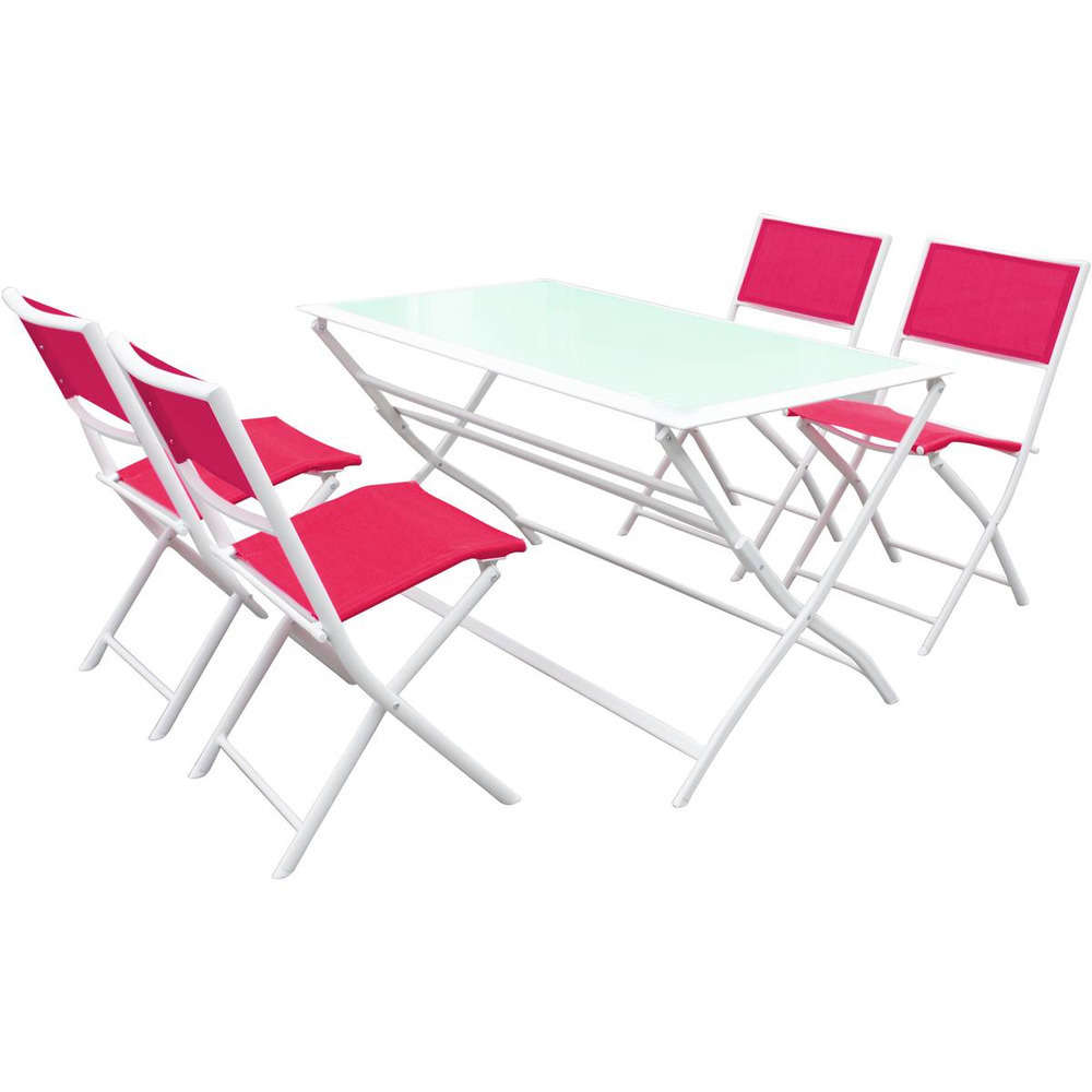 Salon De Jardin Repas En Textilene Bistro Xl Phoenix Fuchsia