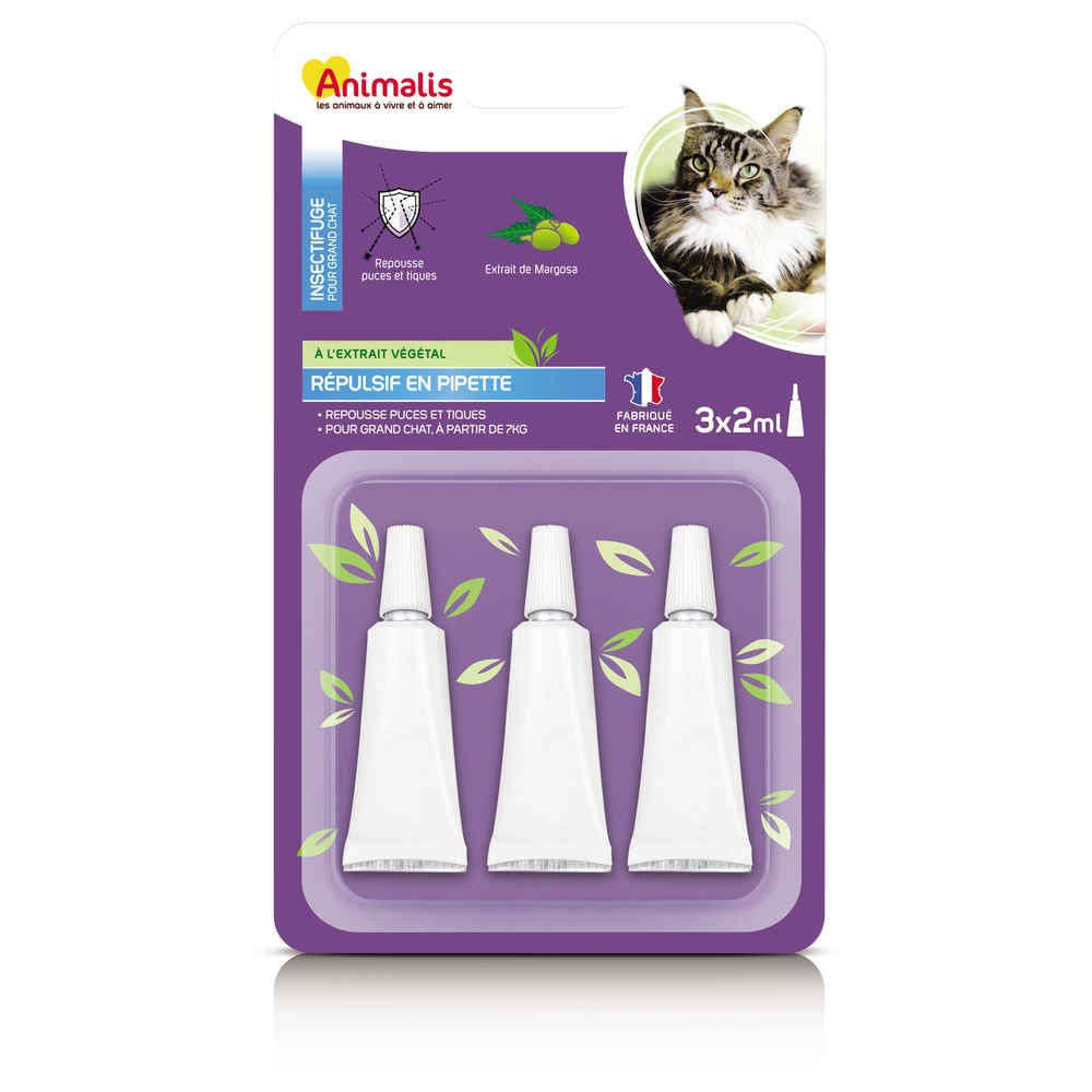 Repulsif Insectifuge En Pipette Pour Grand Chat 3x2ml Truffaut