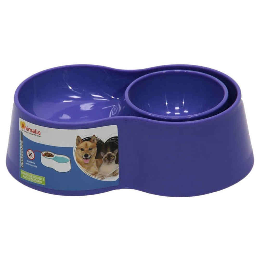 Gamelle Double Anti Fourmis Pour Chien Et Chat Bleu Truffaut