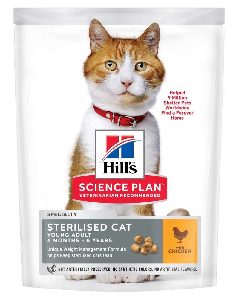 Croquettes Chat Sterilise Au Poulet Science Plan Young Adult 300g Truffaut