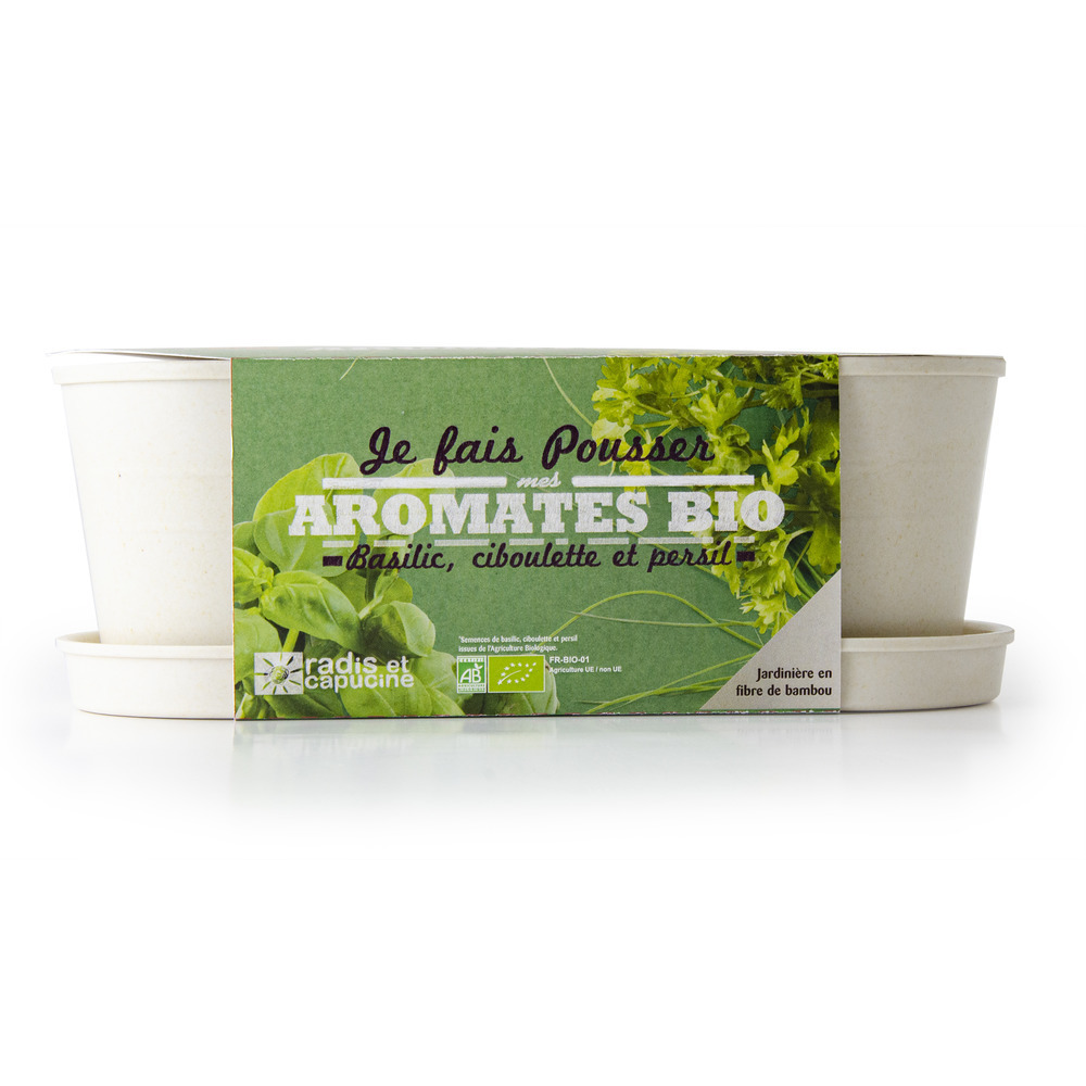 Jardiniere En Bambou Graines D Aromates Bio Truffaut