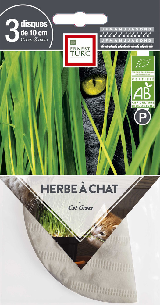 Graines D Herbe A Chat Bio En Disque Pre Seme En Sachet Truffaut