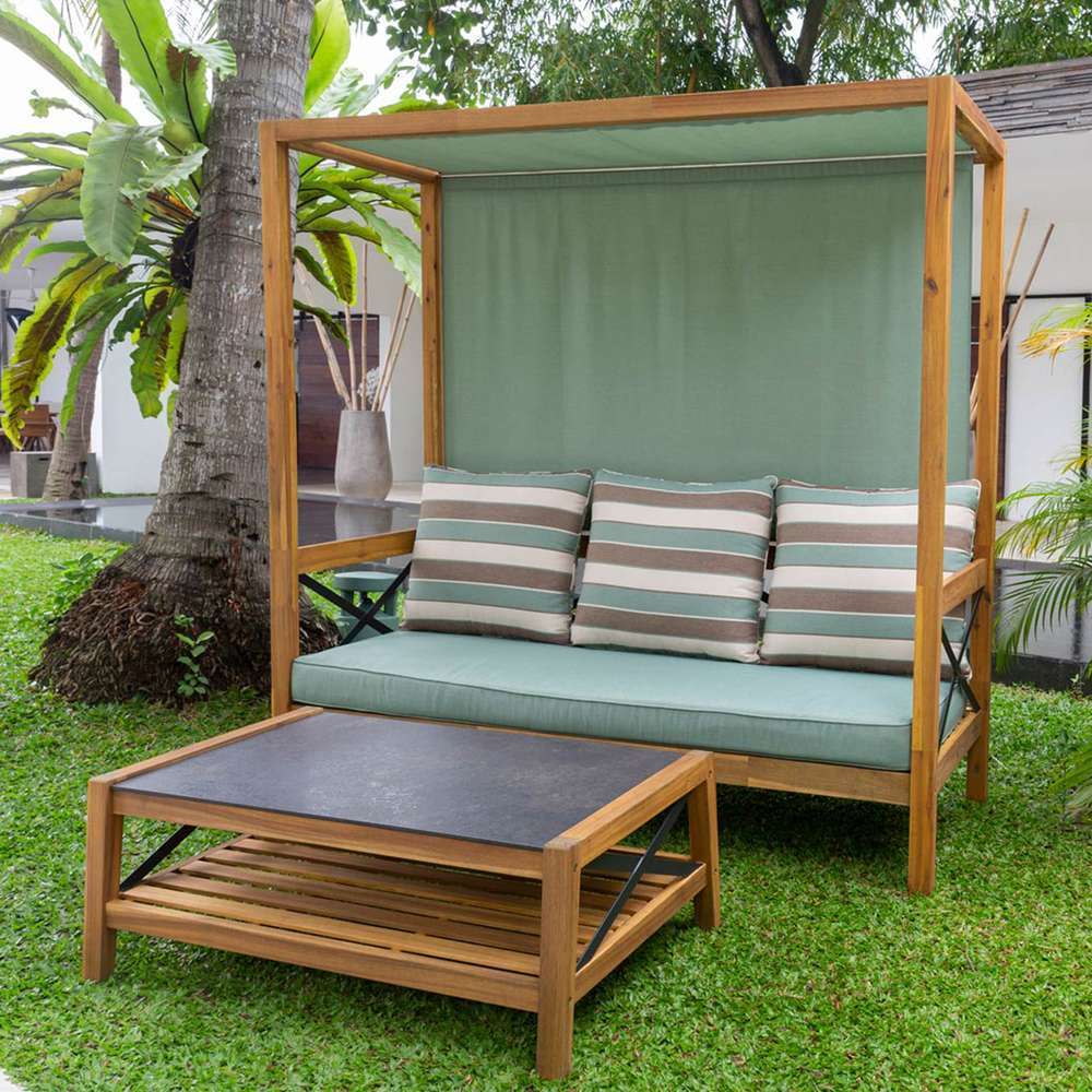 Lit De Jardin Baltazar Acacia 191x80 Cm Truffaut