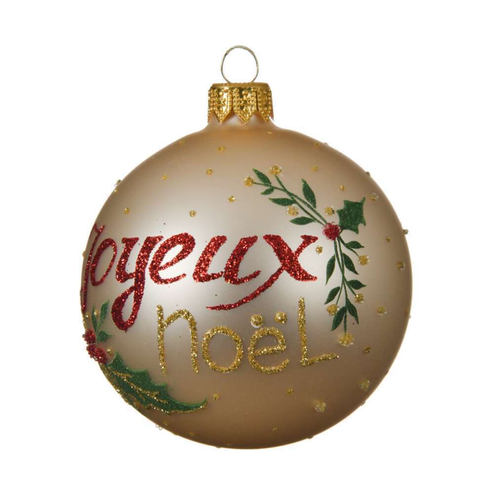 Boule De Noel En Verre Joyeux Noel Personnage D 8 Cm Truffaut