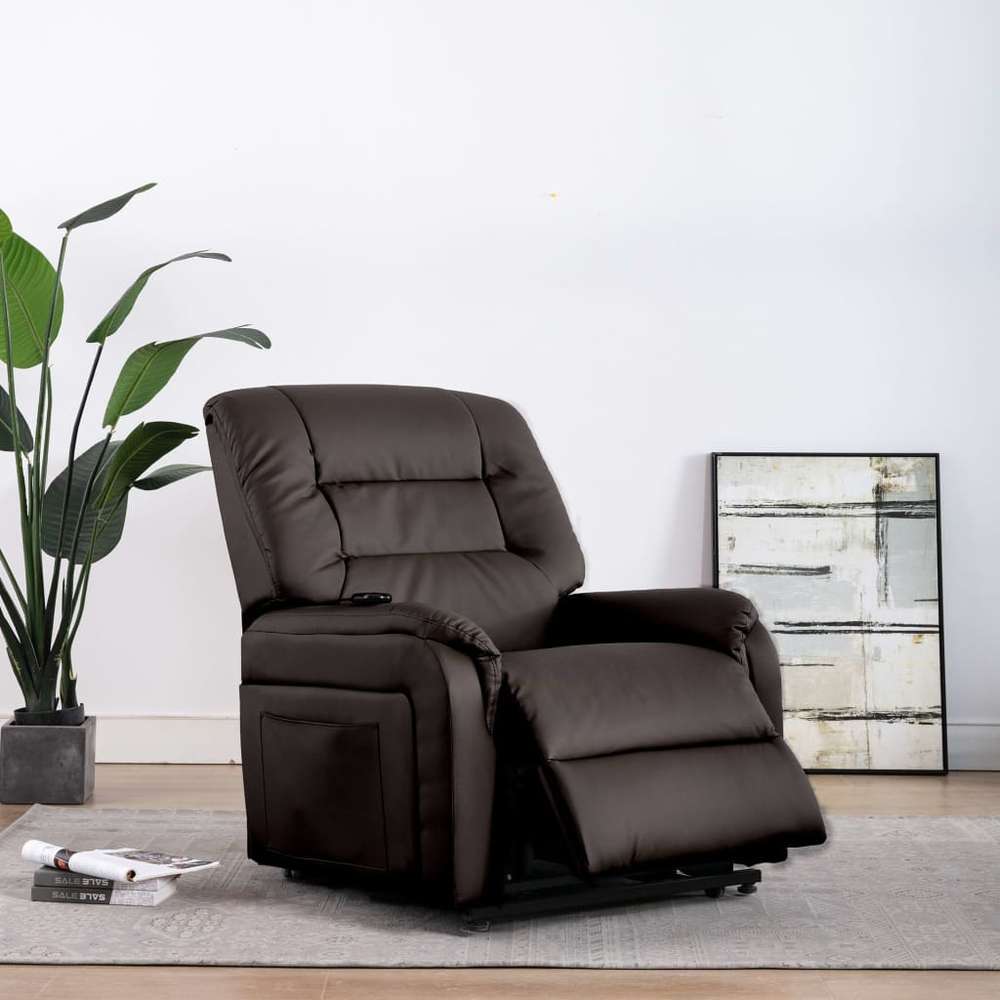 Fauteuil inclinable TV électrique Marron Similicuir Fauteuil inclinable TV électrique Marron Similicuir