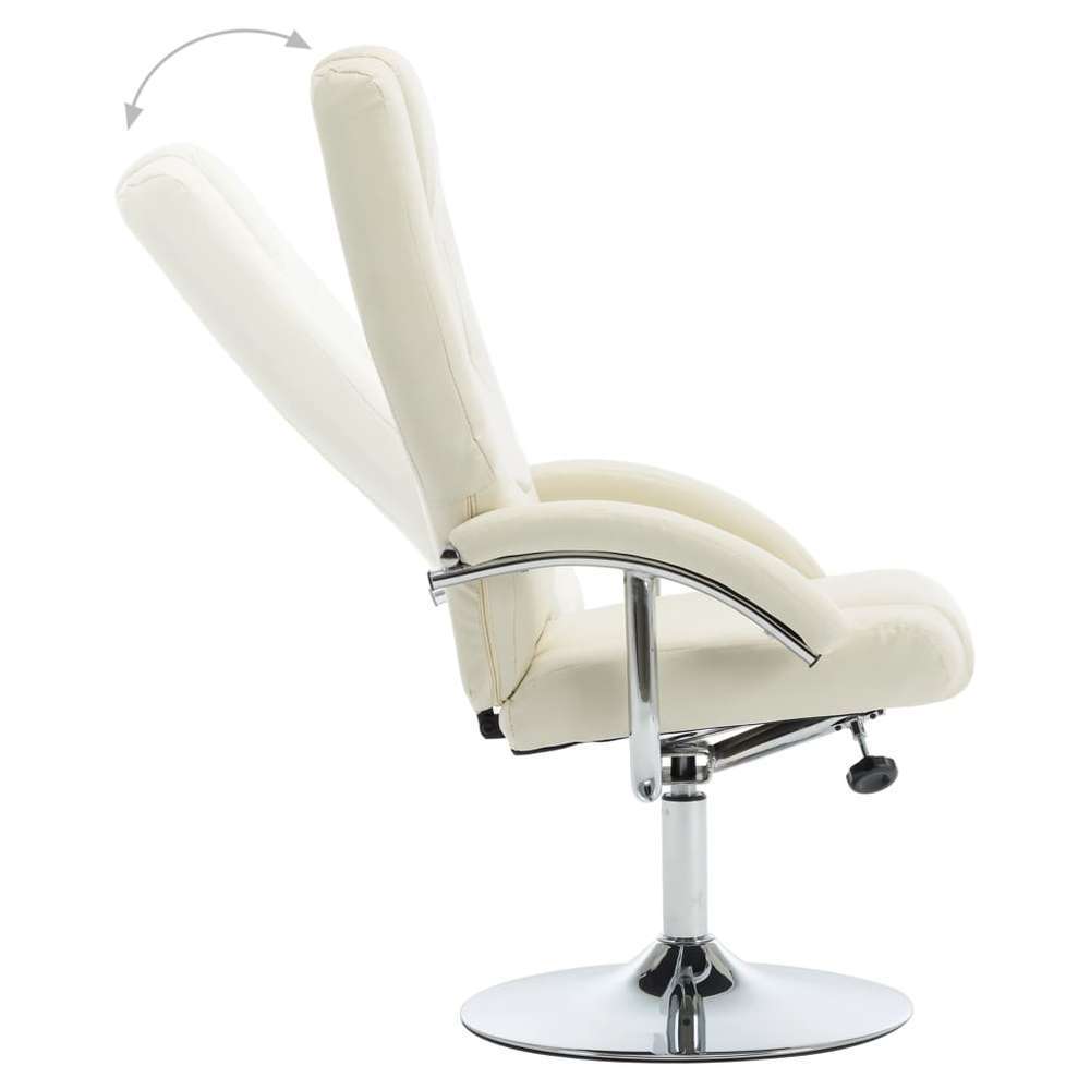 Fauteuil inclinable avec repose pied Blanc crème Similicuir Fauteuil inclinable avec repose pied Blanc crème Similicuir