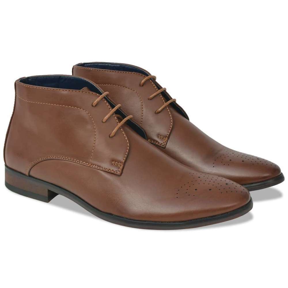 Bottines A Lacets Pour Hommes Marron Pointure 40 Cuir Pu Truffaut