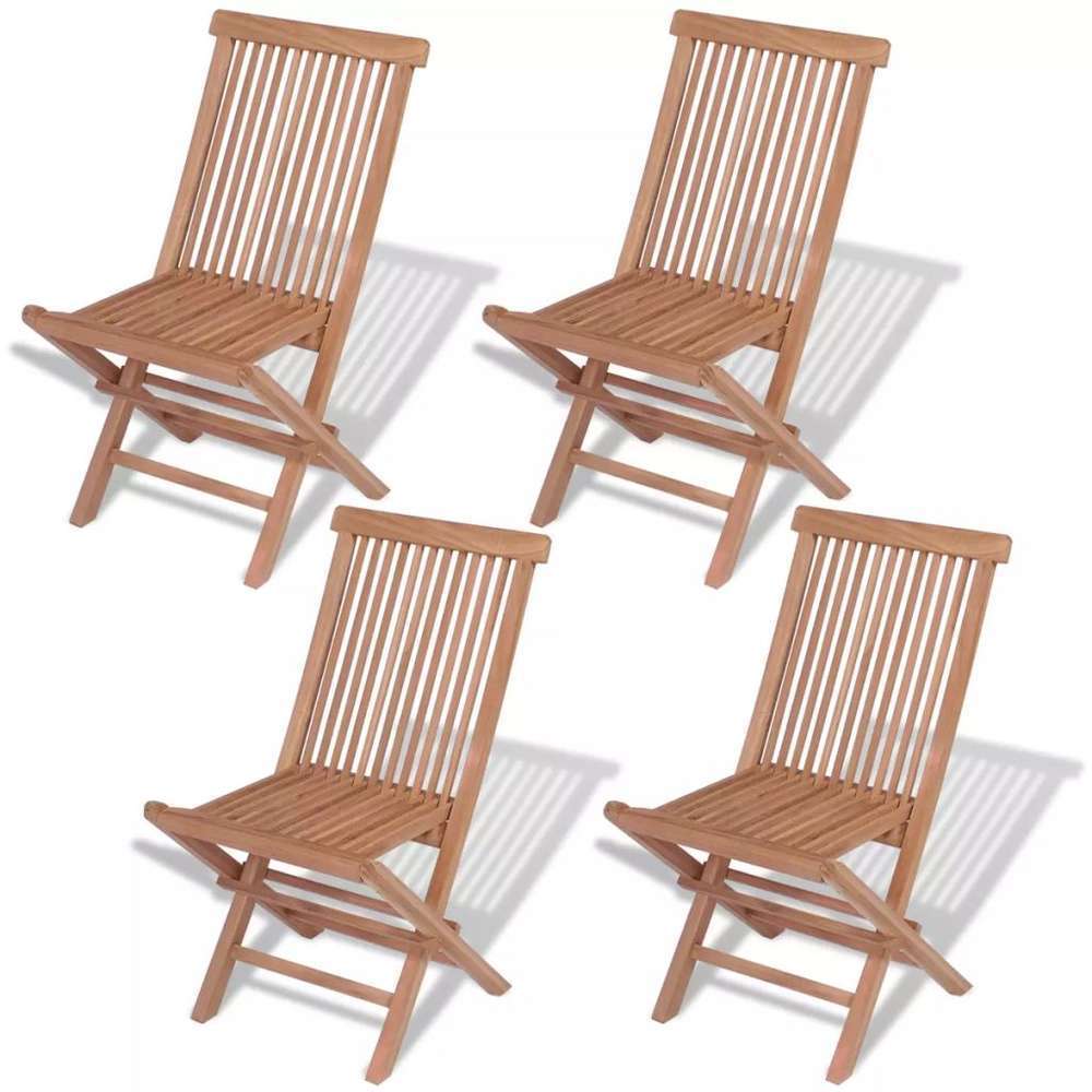Chaises pliables de jardin 4 pcs Bois de teck solide Chaises pliables de jardin 4 pcs Bois de teck solide