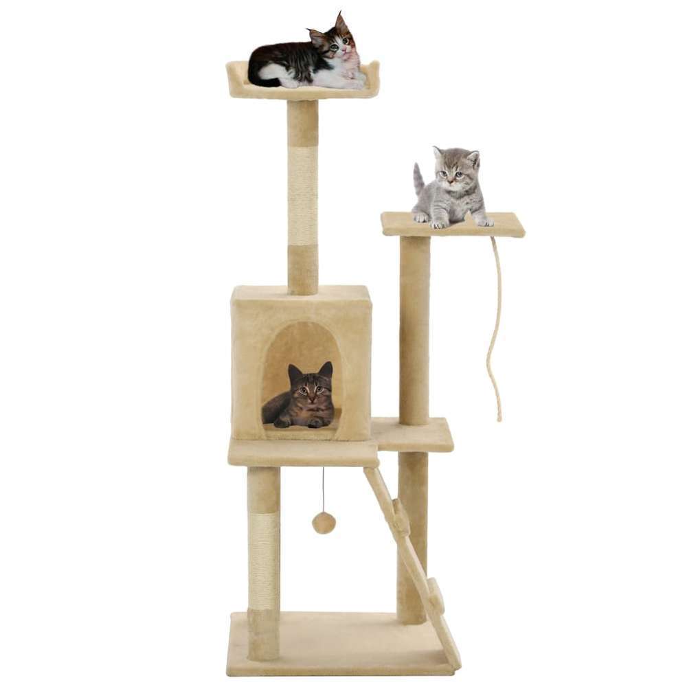 Arbre A Chat Avec Griffoirs En Sisal 1 Cm Beige Truffaut