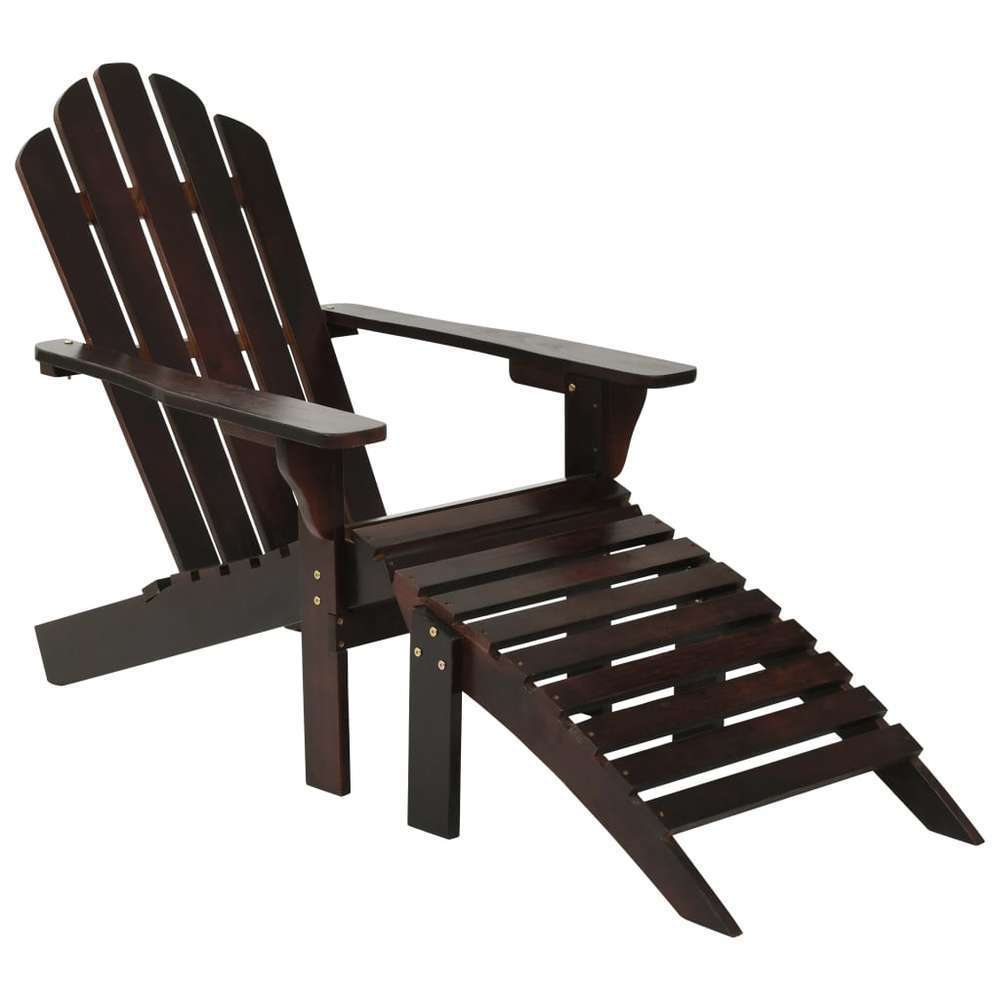 Chaise de jardin avec pouf Bois Marron Chaise de jardin avec pouf Bois Marron