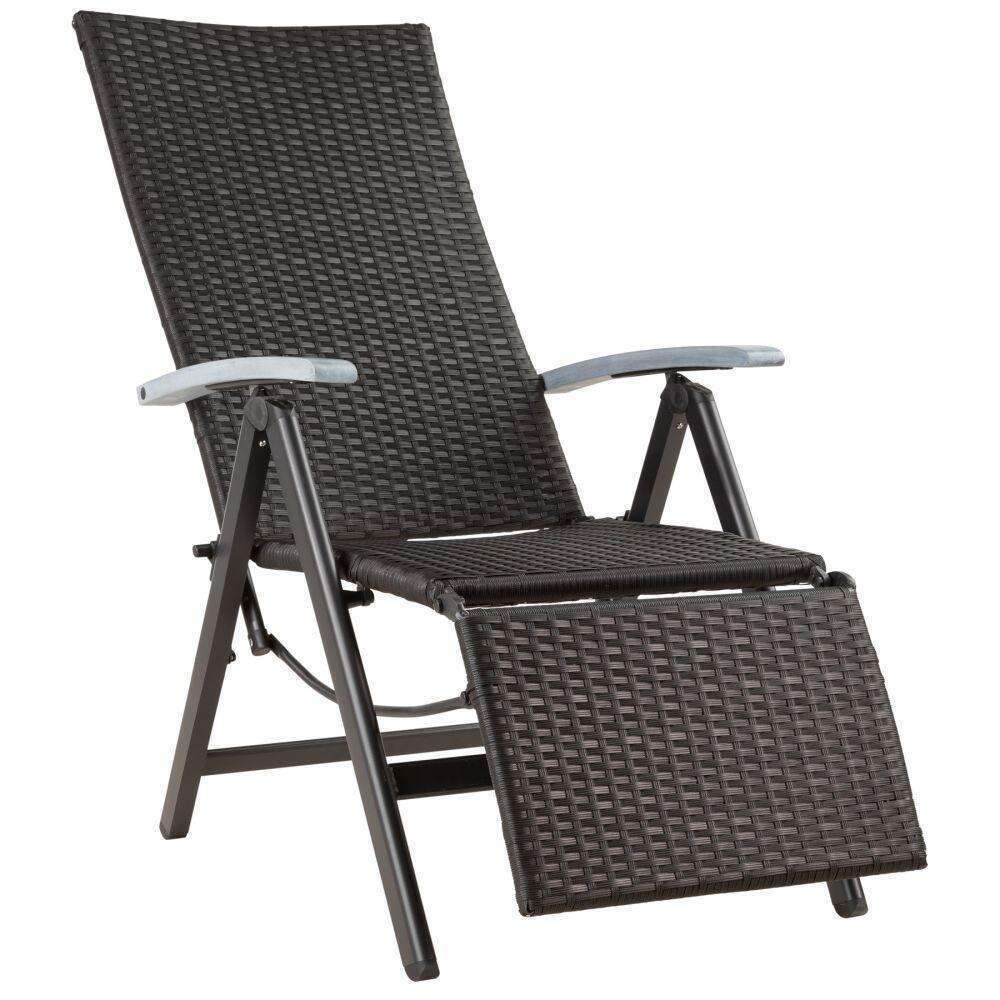 Fauteuil de relaxation avec repose pieds noir Fauteuil de relaxation avec repose pieds noir