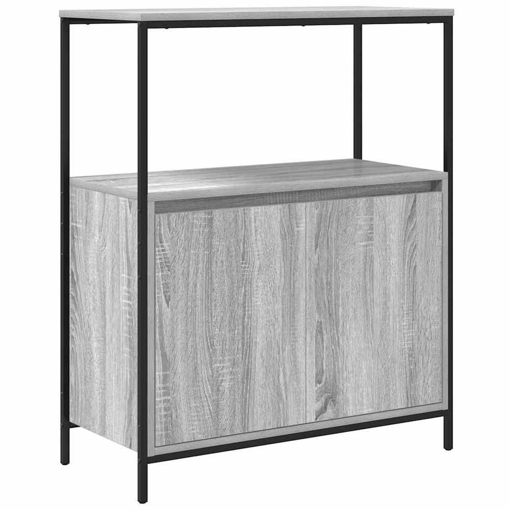 Meuble de salle de bain avec étagères sonoma gris 76,5x35x95 cm