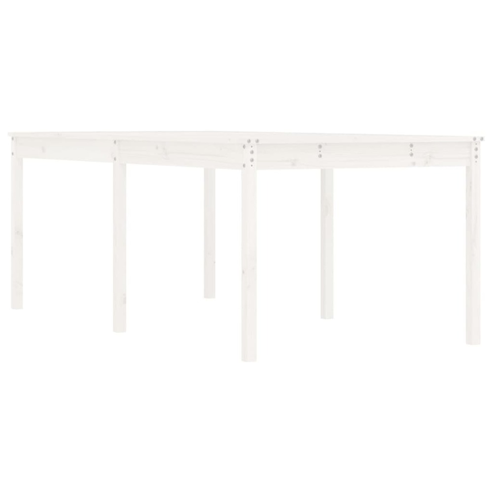 Table de jardin blanc 203,5x100x76 cm bois massif de pin
