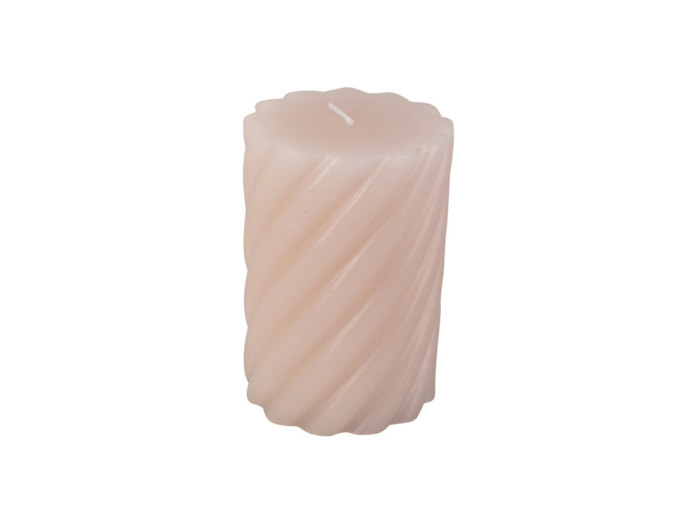 Bougie tourbillon pillar swirl - rose - ø 7 x 10 cm