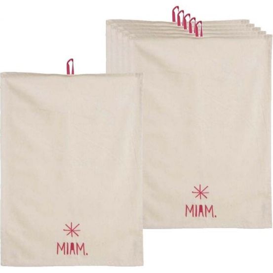 Torchon de cuisine en coton miam (lot de 6)