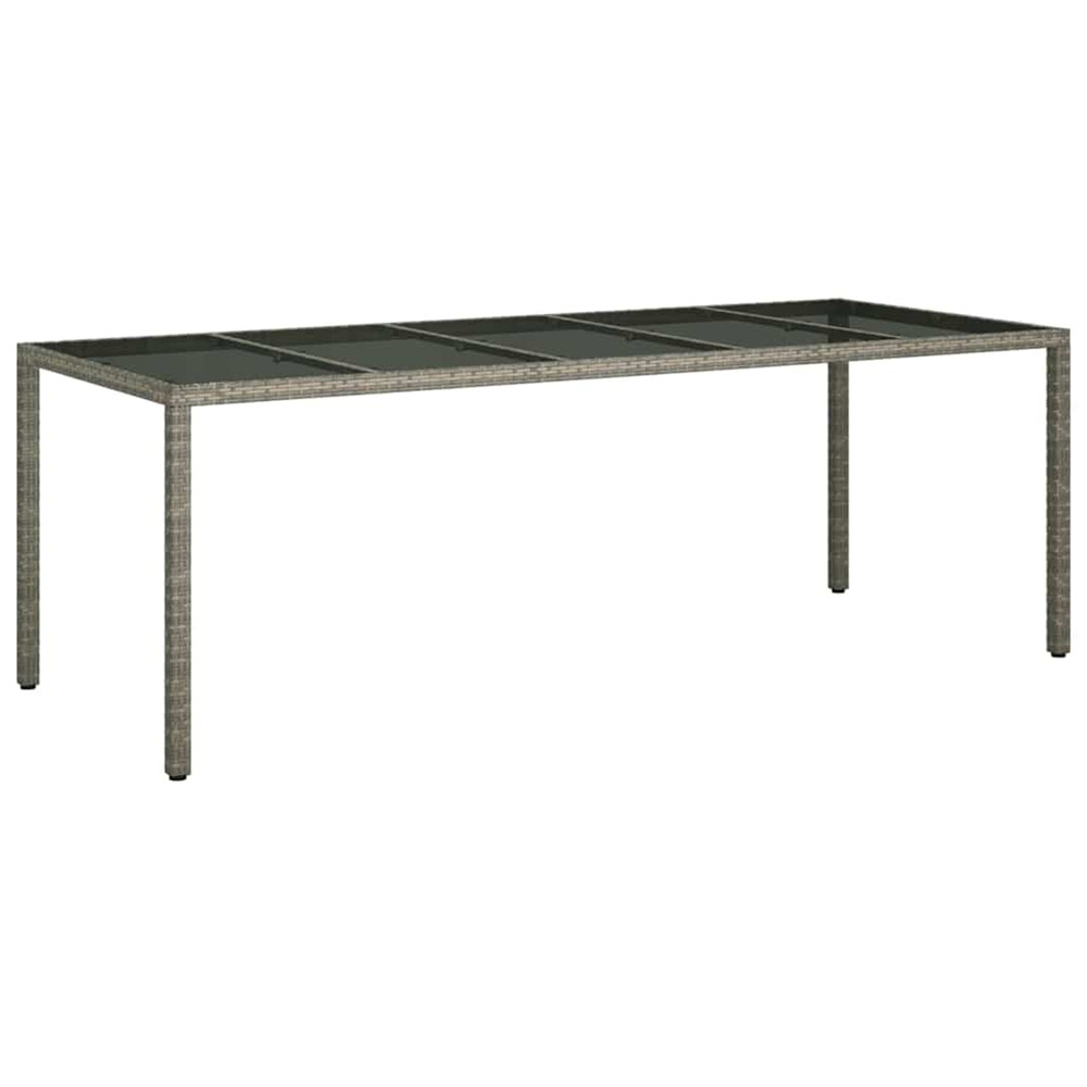 Table de jardin pour repas gris 250 x 100 x 75 cm polyrotin