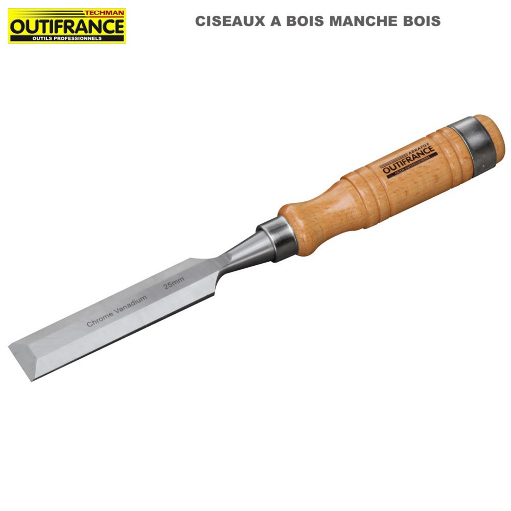 Ciseaux à bois manche bois 22 mm