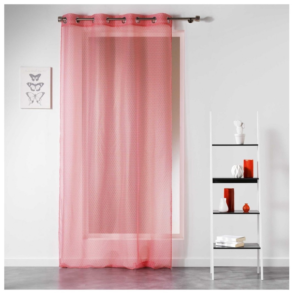 Panneau a oeillets rideau voile galactic corail