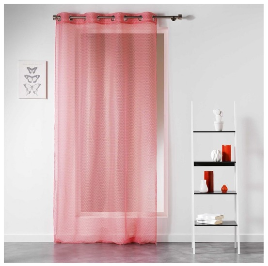 Panneau a oeillets rideau voile galactic corail