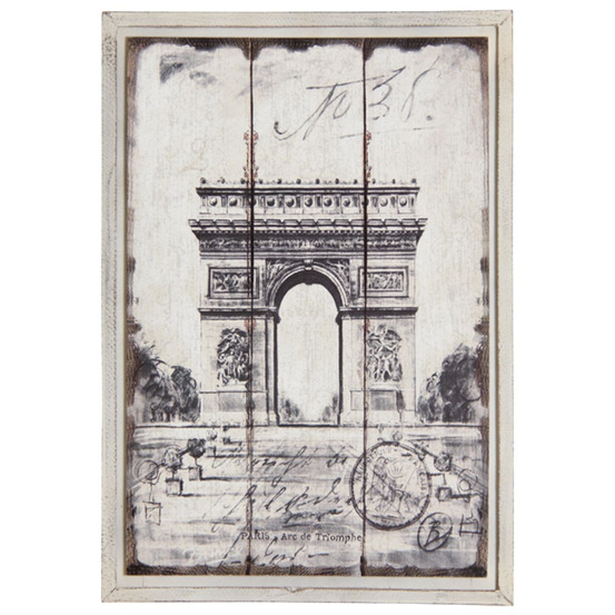 Tableau en bois paris arc de triomphe