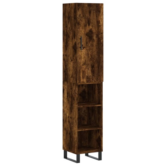 Buffet bahut commode armoire meuble de rangement organisateur cuisine salle de séjour salon haut 34,5 x 34 x 180 cm bois d'in