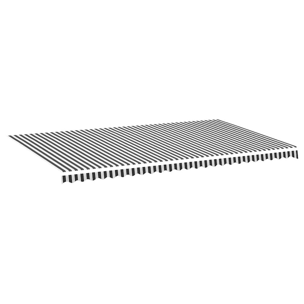 Tissu de remplacement pour auvent anthracite et blanc 600x350 cm polyester