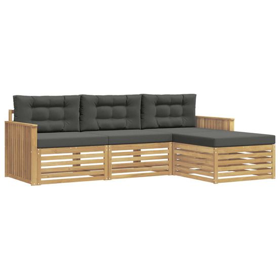 Ensemble de canapés d'extérieur 4 pc blanc et anthracite