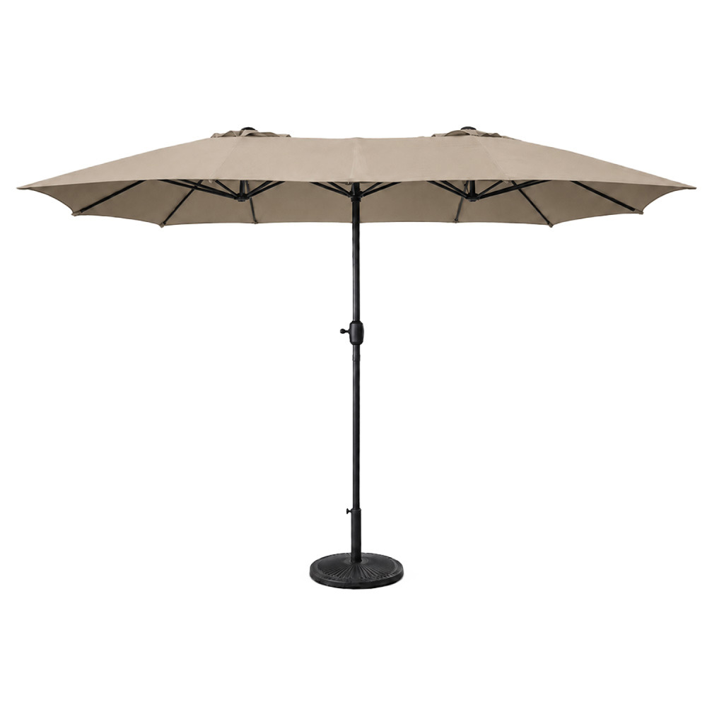 Parasol rectangulaire double 2,7x4,6m taupe venice