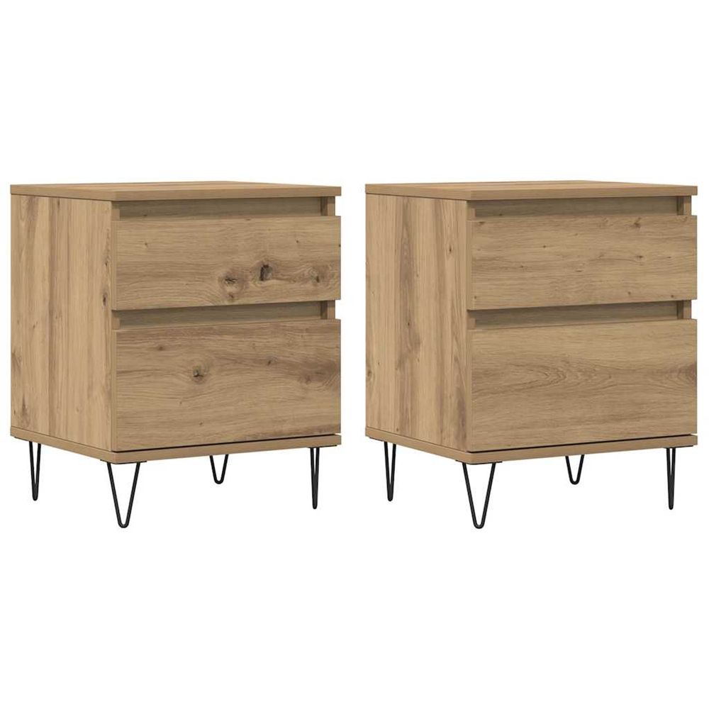 Tables de chevet 2 pcs chêne artisanal 40x35x50 cm