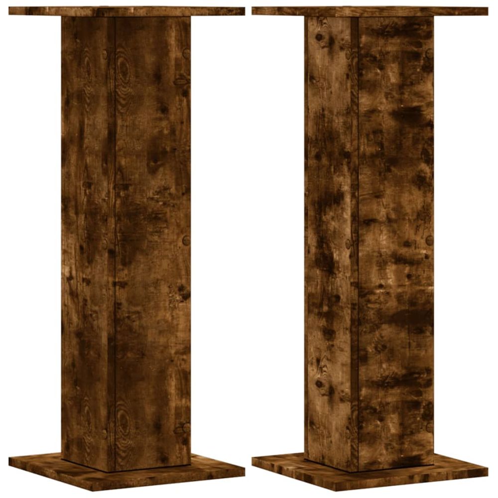 Supports pour plantes 2 pcs chêne fumé bois d'ingénierie