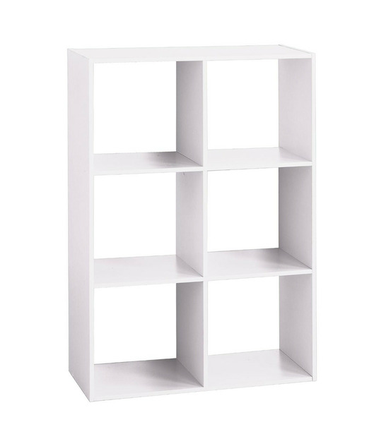 Meuble étagère 6 cases de rangement blanc h 100.5 cm