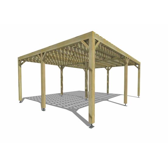 Pergola bois • 6m x 5m • indépendante • sens largeur • platelage bois • livraison comprise