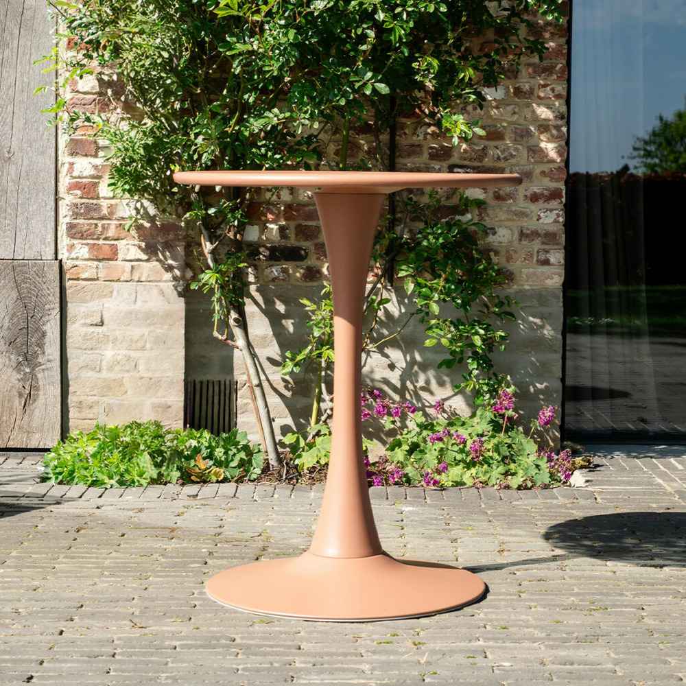 Table ronde de jardin en acier terracotta paloma