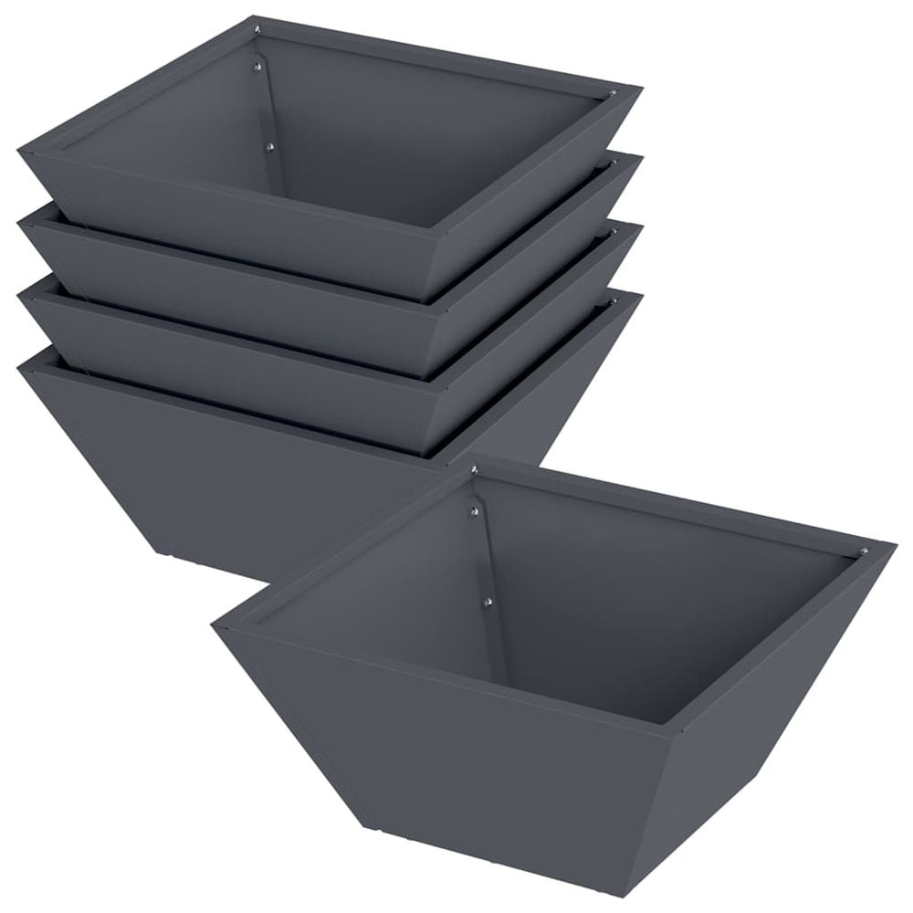Cache-pot de jardin 5 pc anthracite 35 x 35 x 15 cm