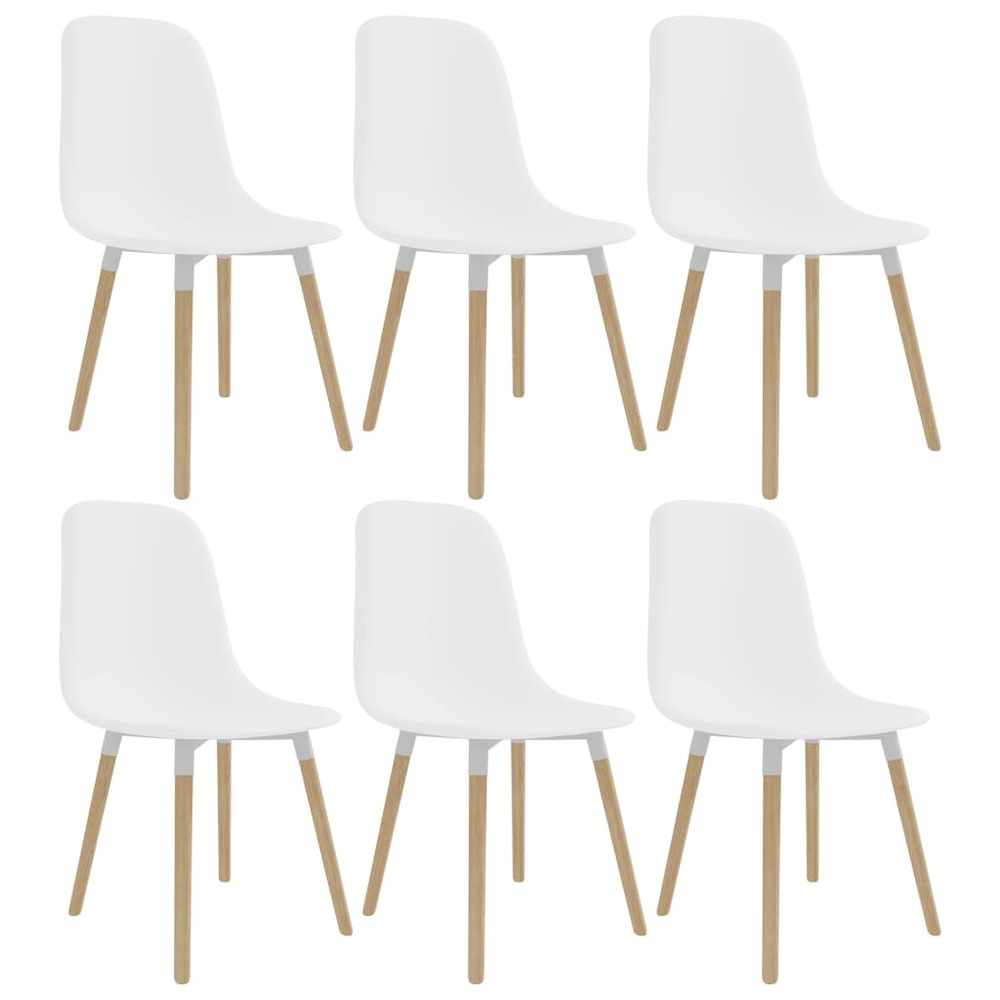 Chaises de salle à manger 6 pcs blanc plastique