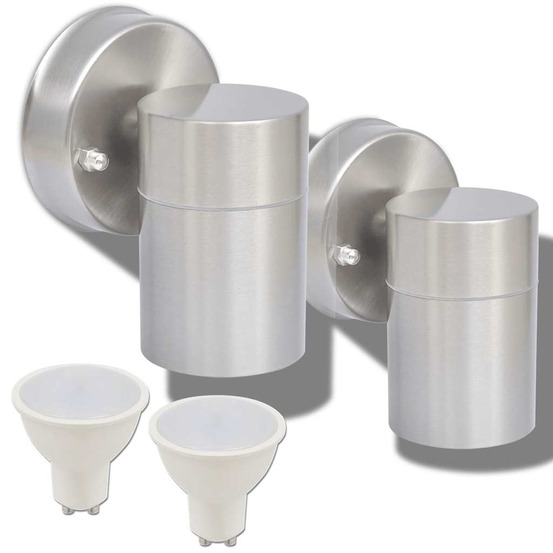 Applique murale led d'extérieur 2 pcs acier