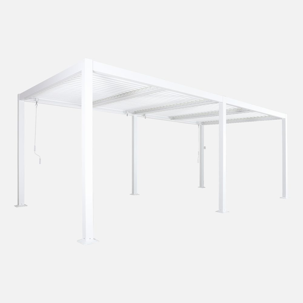 Pergola bioclimatique aluminium et acier lames orientables 6x3m palace