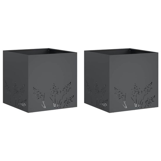 Cache-pot de jardin 2 pc anthracite 50 x 50 x 49 cm
