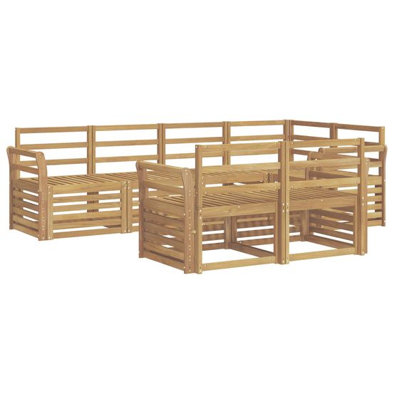 Ensemble de canapés d'extérieur 7 pc blanc bois d'acacia massif