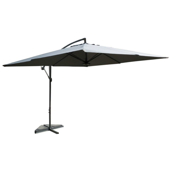 Parasol déporté led 3 x 3 m gris solenzara